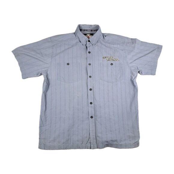 Harley-Davidson Other - Vintage Harley-Davidson Work Shirt Mens XL Button Up Snap Collar Embroidered Y2K